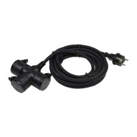 Gartensteckdose für Außen, 3-fach IP44, 5m Zuleitung