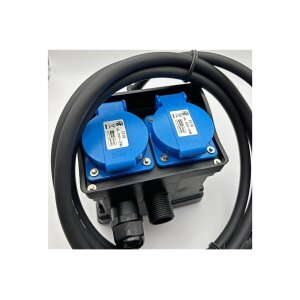 Gartensteckdose mit Erdspieß, 2-fach IP44, 2m Kabel, Zeitschaltuhr