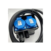 Gartensteckdose mit Erdspieß, 2-fach IP44, 2m Kabel, Zeitschaltuhr