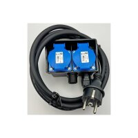 Gartensteckdose mit Erdspieß, 2-fach IP44, 2m Kabel