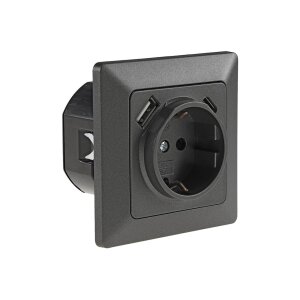 MILOS Schutzkontakt-Steckdose, anthrazit 250V~/ 16A,...