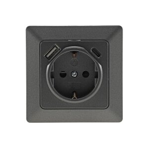 MILOS Schutzkontakt-Steckdose, anthrazit 250V~/ 16A,...