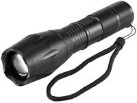 ChiliTec LED Fokus Taschenlampe Zoom 350 Lumen Camping Outdoor Einstellbarer Taktisch 136x37mm schwarz (1 Stück, 10W)