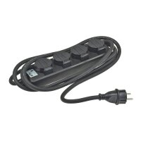 Gartensteckdosenleiste für Außen, 4-fach IP44, 3m Zuleitung