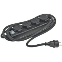 Gartensteckdosenleiste für Außen, 4-fach IP44, 3m Zuleitung