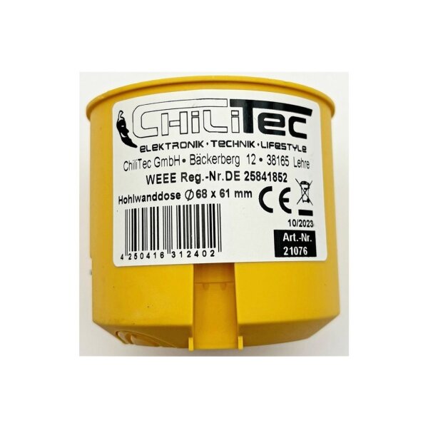 Hohlwanddose Ø 68 x 61mm inkl. Geräteschrauben, orange