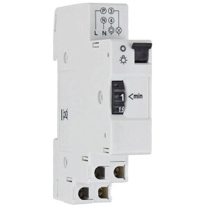 Treppenlichtzeitschalter – 230V, 1–7 Min. Zeitschaltung, IP20, bis 16A, für Taster