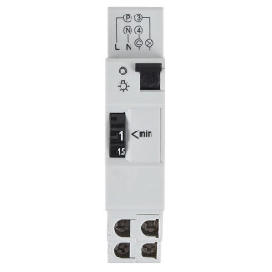 Treppenlichtzeitschalter – 230V, 1–7 Min. Zeitschaltung, IP20, bis 16A, für Taster