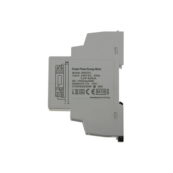 Wechselstromzähler digital einphasig MID-zertifiziert RWZD1
