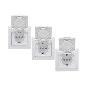 DELPHI Schutzkontakt-Steckdosen 3er-Set – mit...