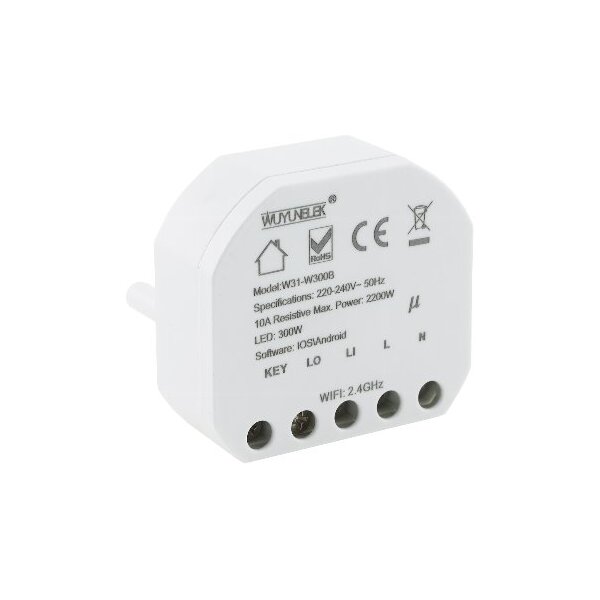 Unterputz Schalter Wifi Einbau Modul 230V 10A Einbauschalter App Steuerung Android/iOS/Alexa/Google kompatibel
