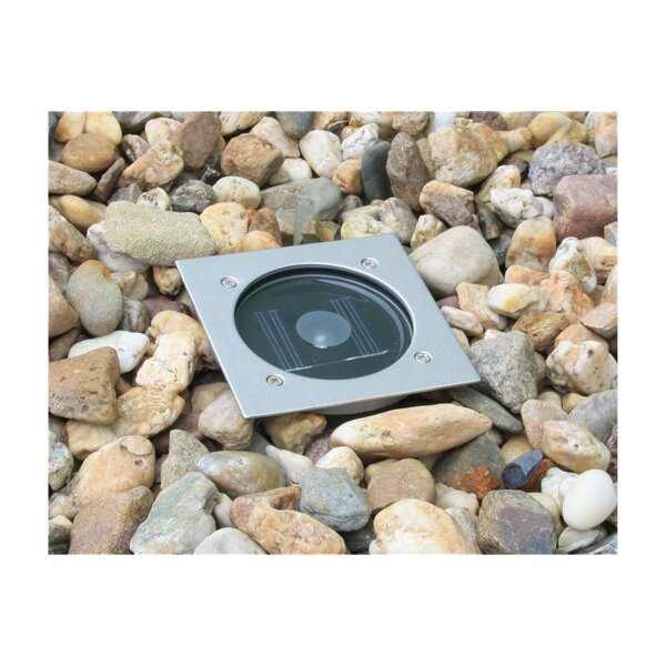Solar Bodenstrahler „CTB-E“ – Edelstahl, 105×105×40?mm, IP44, trittfest, 600?mAh Akku