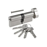 Profil-Schließzylinder 80 mm mit Drehknauf | 5 Sicherheitsschlüssel