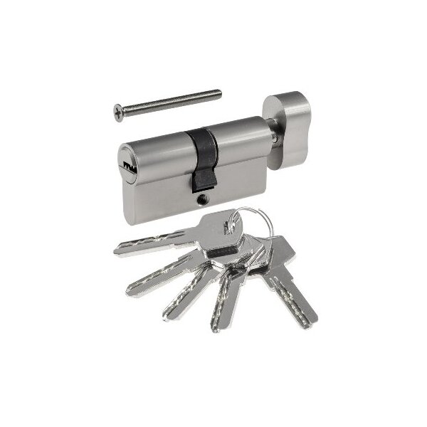 Schließzylinder mit Knauf Türschloss Zylinderschloss Profilzylinder inkl. 5 Sicherheits-Schlüsseln (1, 30+30mm I 60mm)