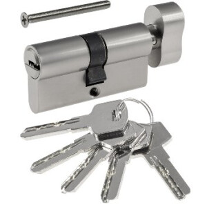 Schließzylinder mit Knauf Türschloss Zylinderschloss Profilzylinder inkl. 5 Sicherheits-Schlüsseln (1, 30+30mm I 60mm)