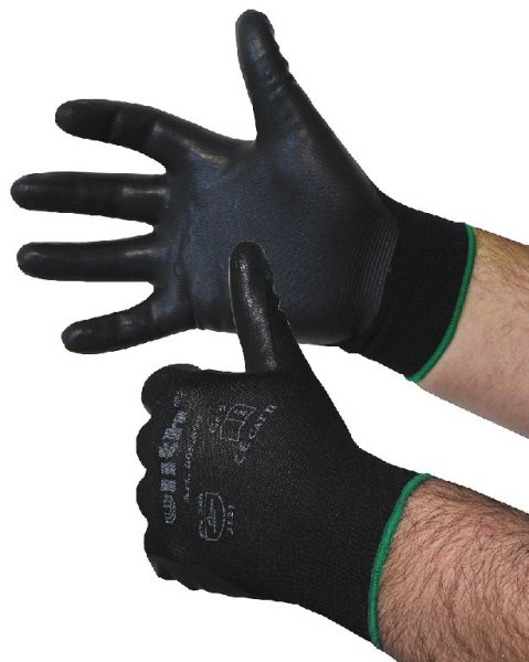 Nylon Feinstrick-Handschuhe mit Nitril-Schaum, schwarz, Cat II, Größe 10