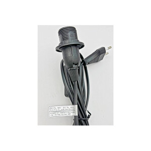 Netzkabel Lampenfassung mit Schalter E14 Fassung | 1,4m + 2m lang Schnurschalter inkl. Montagering Ø 40mm für Lampenschirm Papier Leuchten Stern Lampen Schwarz