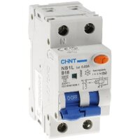 Leitungsschalter/ FI Kombination +N B16 16A, 1-polig für DIN Trägerschiene