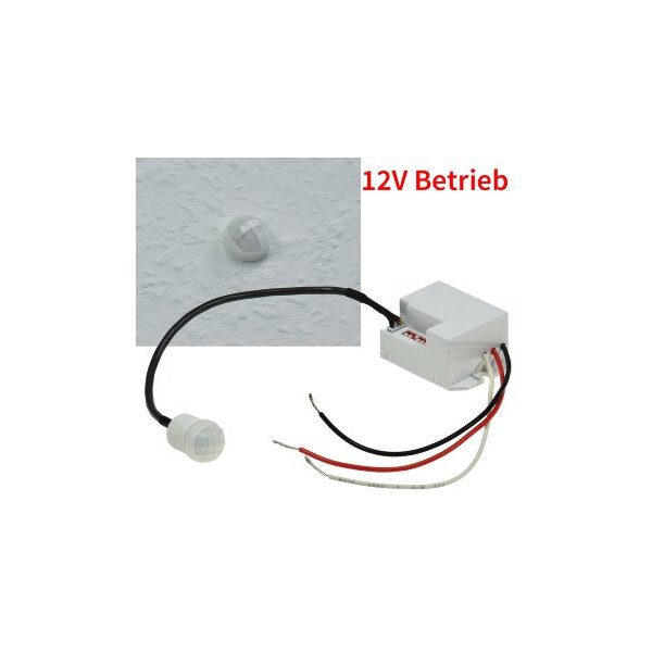 Mini Einbau Bewegungsmelder 12V= DC 5A 1-60W LED geeignet 56x34x25mm Micro Einbau Sensor Weiß