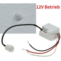 Mini Einbau Bewegungsmelder 12V= DC 5A 1-60W LED geeignet 56x34x25mm Micro Einbau Sensor Weiß