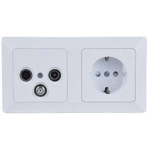 MILOS 2-fach UP-Kombination: Steckdose + SAT/TV...