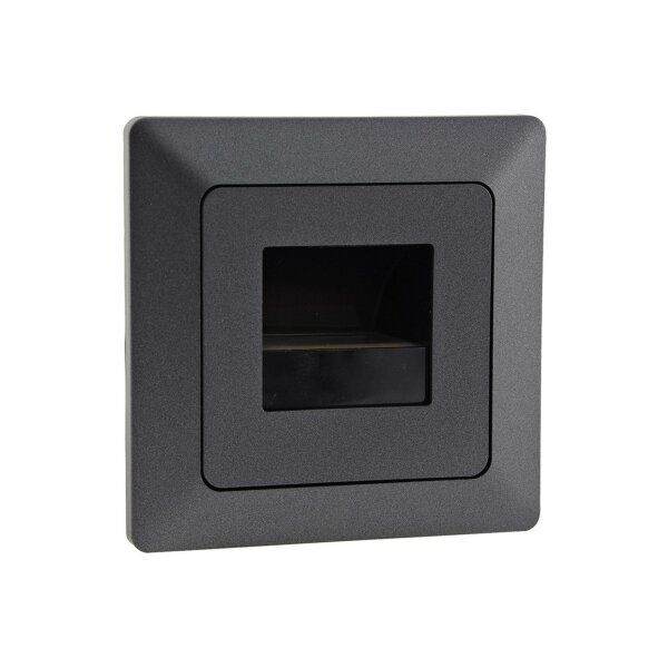 Milos Treppen Einbauleuchte LED Stufenleuchte Unterputz 1,5Watt 110Lumen Licht 3000k / Warmweiß Für UP 60mm Dosen Grau Anthrazit