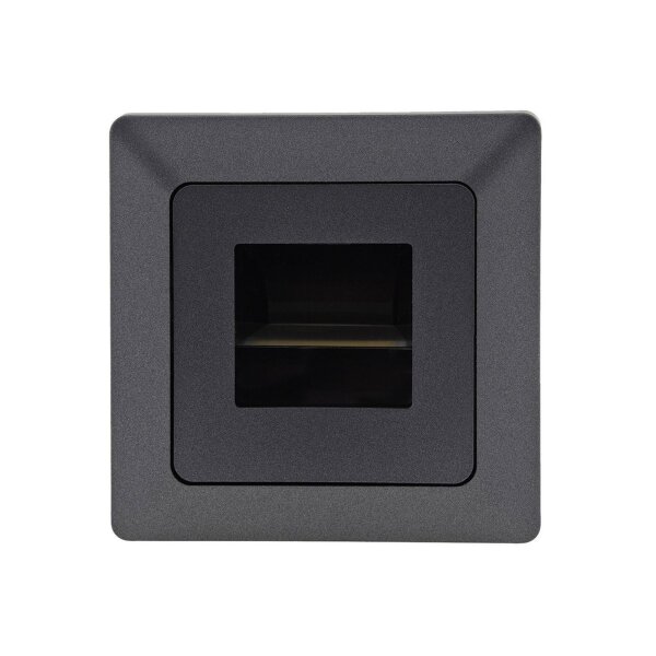 Milos Treppen Einbauleuchte LED Stufenleuchte Unterputz 1,5Watt 110Lumen Licht 3000k / Warmweiß Für UP 60mm Dosen Grau Anthrazit