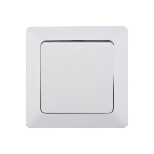MILOS Taster Klingeltaster Unterputz 0-250V 10A mit 1-fach Rahmen Taster-Schaltung Matt Weiß