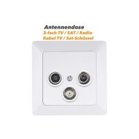 Milos Steckdosen Schalter Unterputz Komplettset 94-teilig UP-Steckdosen Wechselschalter Netzwerk TV Antenne mit Rahmen Matt Weiß