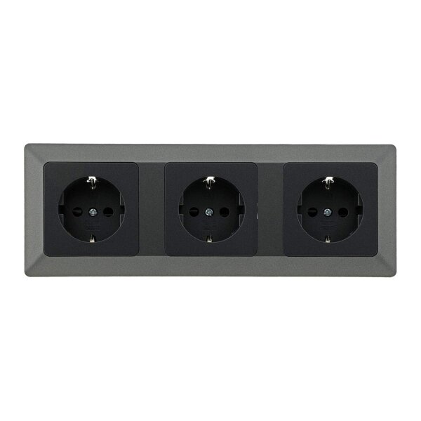 Komplett-Set Steckdosen & Schalter – 94-teilig, Anthrazit, mit Rahmen & Anschlussdosen