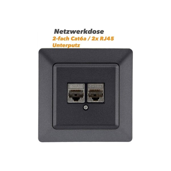 Komplett-Set Steckdosen & Schalter – 94-teilig, Anthrazit, mit Rahmen & Anschlussdosen