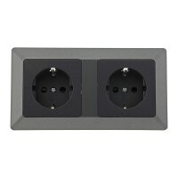 MILOS Steckdosen Schalter Komplettset 20 Teile I 230V Steckdose Schalter Wand Abdeckung I Unterputz Einbau I Anthrazit