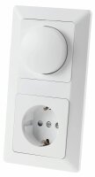 MILOS Steckdose mit LED Dimmer, weiß matt, Rahmen
