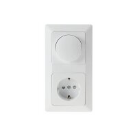 MILOS Komplettset – Steckdose, LED-Dimmer & Doppelrahmen in Anthrazit