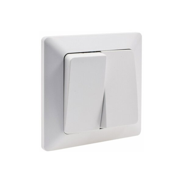 MILOS Serien-Schalter 2-fach weiß matt – Unterputz, 250V, 10A
