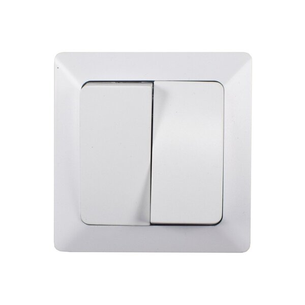 MILOS Serien-Schalter 2-fach weiß matt – Unterputz, 250V, 10A