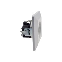 MILOS Schutzkontakt-Steckdose Unterputz 250V / 16A Klemmanschluss Steckdose erhöhtem Berührungsschutz mit Rahmen Weiß