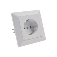 MILOS Schutzkontakt-Steckdose Unterputz 250V / 16A Klemmanschluss Steckdose erhöhtem Berührungsschutz mit Rahmen Weiß