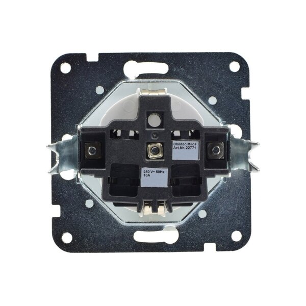 LED-Dimmer mit Steckdose 230V – Weiß matt im Doppelrahmen