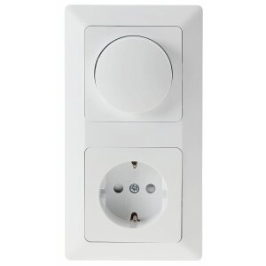 LED-Dimmer mit Steckdose 230V – Weiß matt im...