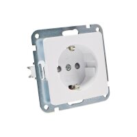 LED-Dimmer mit Steckdose 230V – Weiß matt im Doppelrahmen