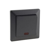 MILOS Kontrollschalter mit Beleuchtung 230V inkl. 1-fach Rahmen, Unterputz, Anthrazit