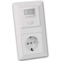 Milos Schutzkontakt-Steckdose mit Bewegungsmelder – PIR Sensor, weiß matt