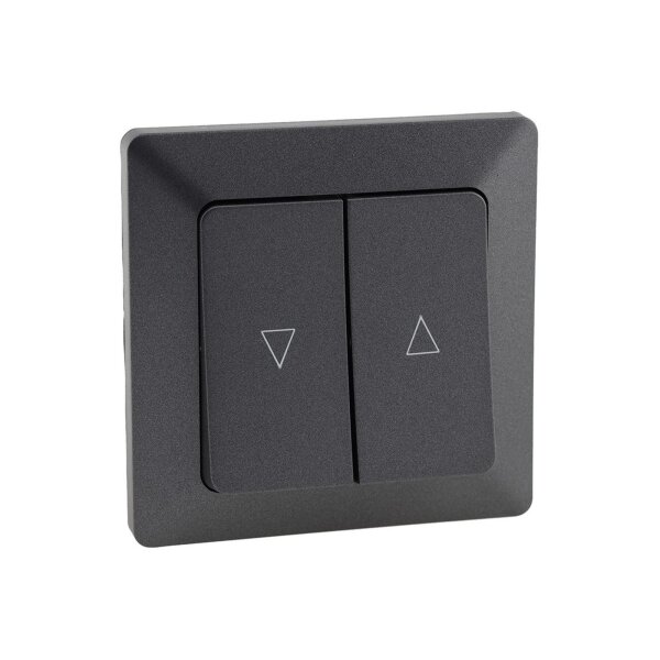 MILOS Jalousien-Steuerung Taster mit Rahmen Rolladen-Schalter Unterputz Anthrazit