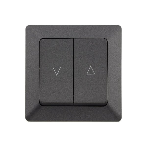 MILOS Jalousien-Steuerung Taster mit Rahmen Rolladen-Schalter Unterputz Anthrazit