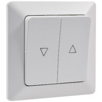 MILOS Jalousien-Steuerung Taster 0-250V~/ max. 10A mit 1-fach Rahmen Abnehmbar, Unterputz, weiß matt