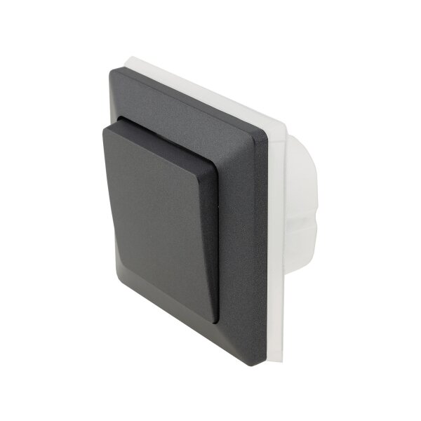 MILOS Wechsel-Schalter IP44 – Anthrazit, 250?V~, 10?A, Unterputz, Feuchtraum geeignet