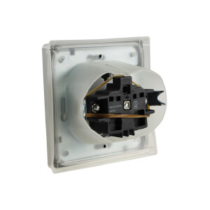 MILOS Feuchtraum Unterputz Steckdose IP44 für Innen und Aussen Schutzkontakt-Steckdose mit Klapp-Deckel mit Silikondichtung 230V / 16A Weiß Matt