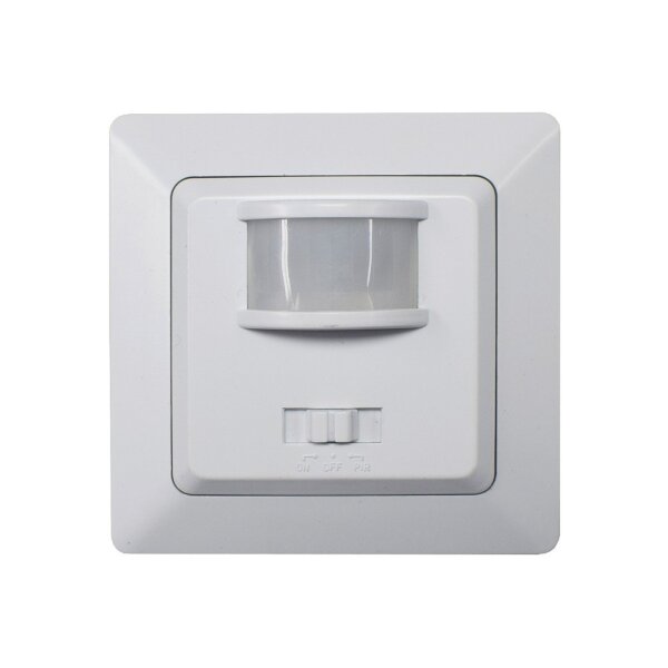 MILOS Bewegungsmelder Infrarot 250V~ 400W, inkl. Rahmen, LED geeignet Sensor 160°, weiß matt