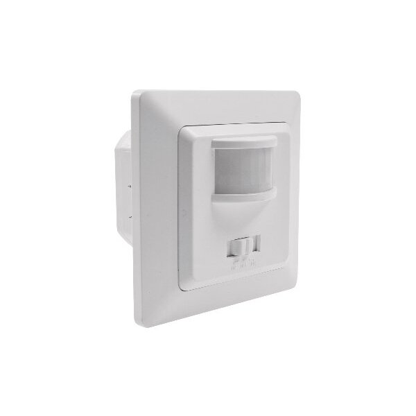 MILOS Bewegungsmelder Infrarot 250V~ 400W, inkl. Rahmen, LED geeignet Sensor 160°, weiß matt